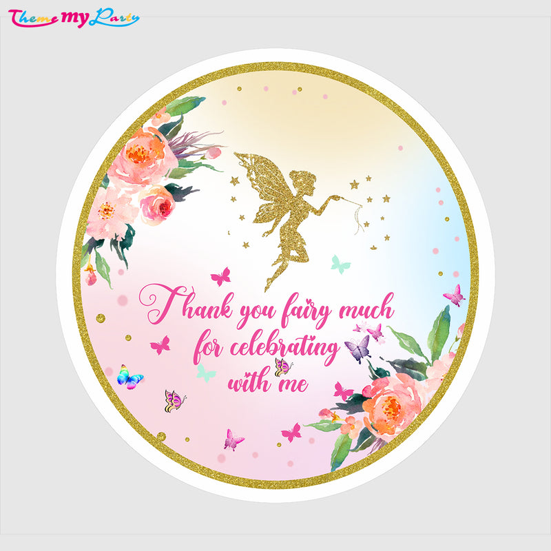 Butterflies & Fairies Theme Birthday Party Thank You Gift Tags