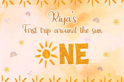 First Trip Around the Sun Theme Birthday Party Backdrop