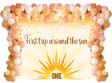 First Trip Around the Sun Theme Birthday Party Decoration kit with Backdrop & Balloons