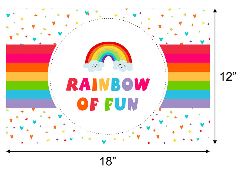 Rainbow Theme Birthday Table Mats for Decoration