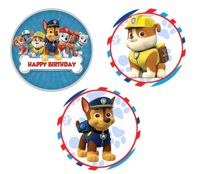 Paw Patrol Theme Birthday Party Cupcake Toppers