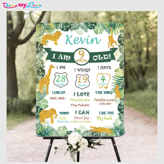 Jungle Birthday Customized Chalkboard/Milestone Board for Kids Birthday Party