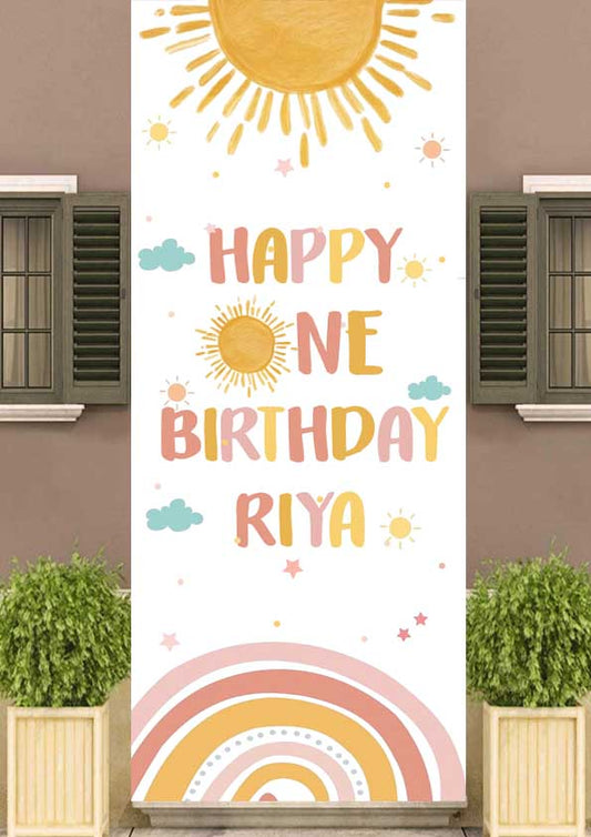 First Trip Around the Sun Welcome Banner Roll up Standee (with stand)