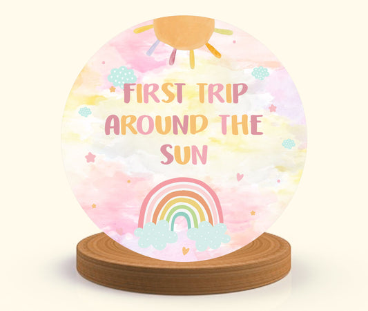 First Trip Around the Sun Theme Birthday Party Backdrop