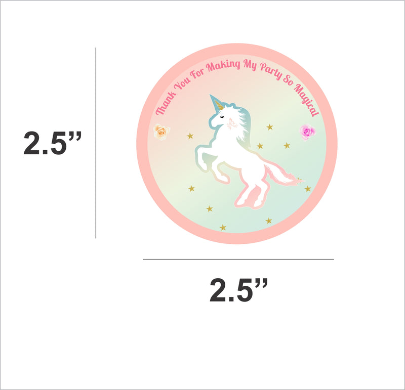 Unicorn Birthday Party Thank You Gift Tags