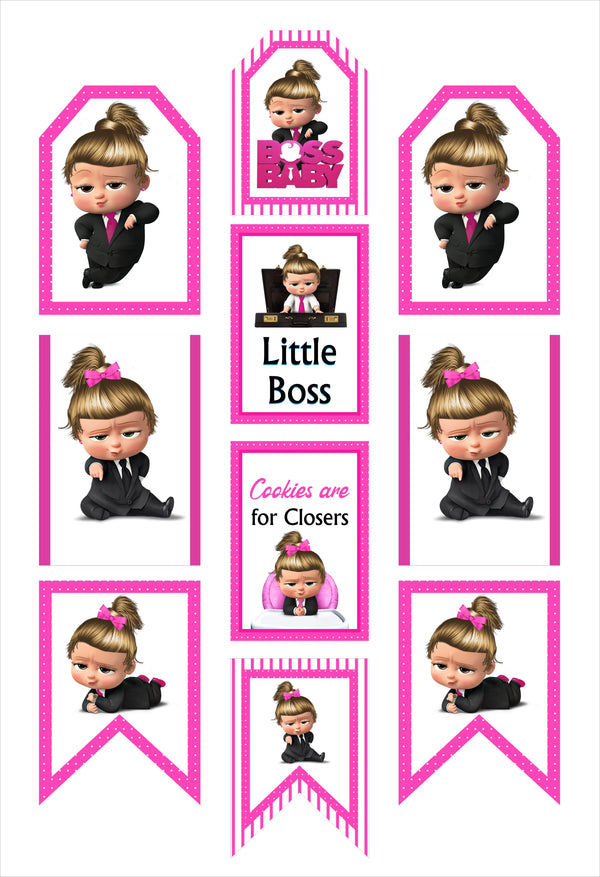 Boss Baby Girl Theme Birthday Paper Door Banner for Wall Decoration 