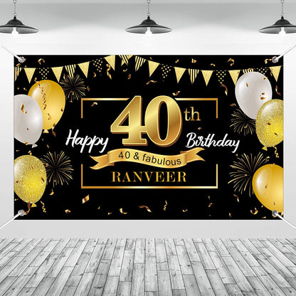 40th Birthday Party Backdrop 