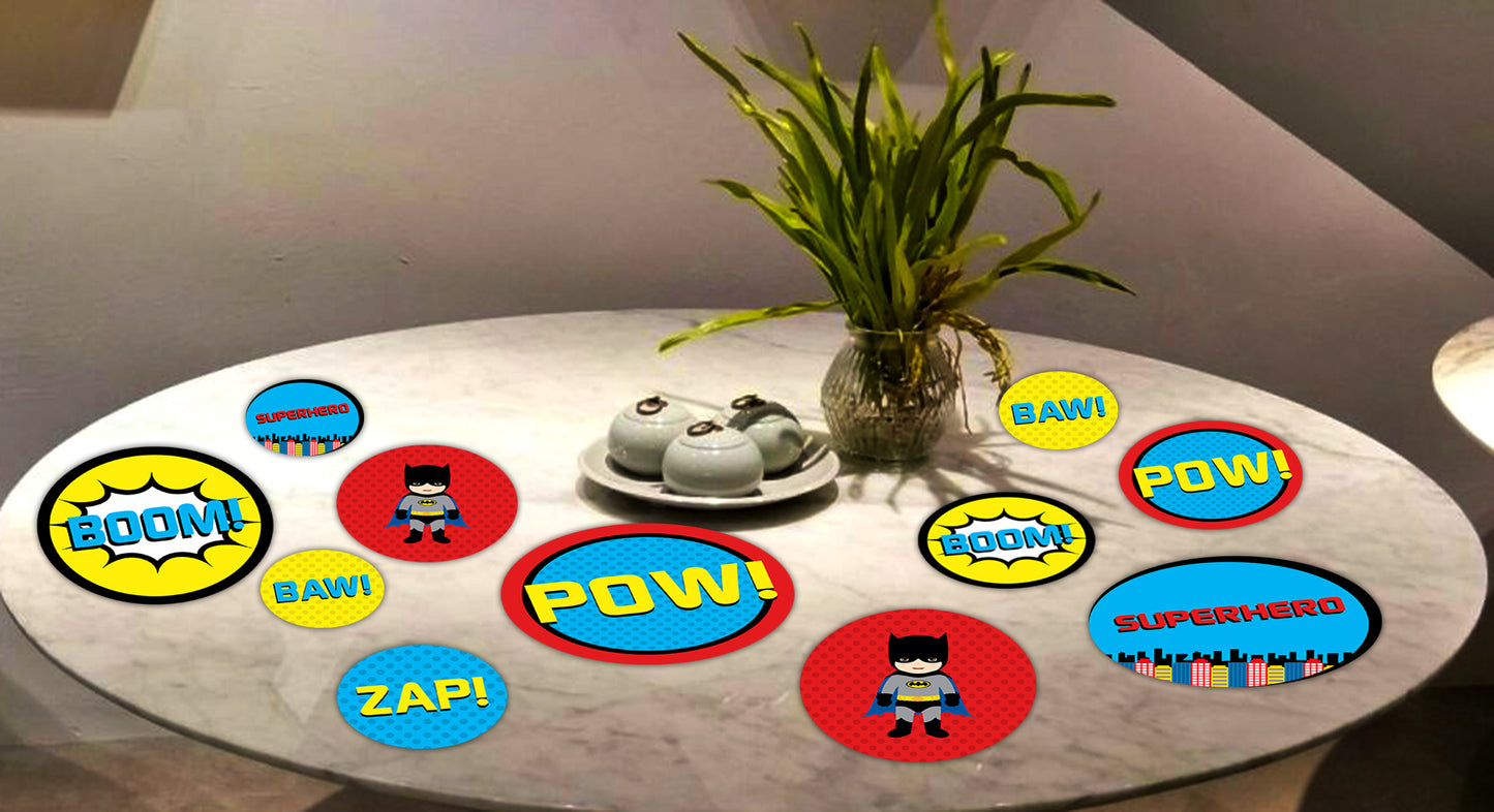 Super Hero Theme Birthday Party Table Confetti