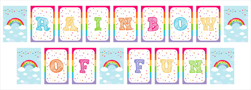 Rainbow Theme Birthday Party Banner for Decoration