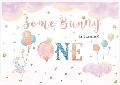 Some Bunny Is One Birthday Party Backdrop