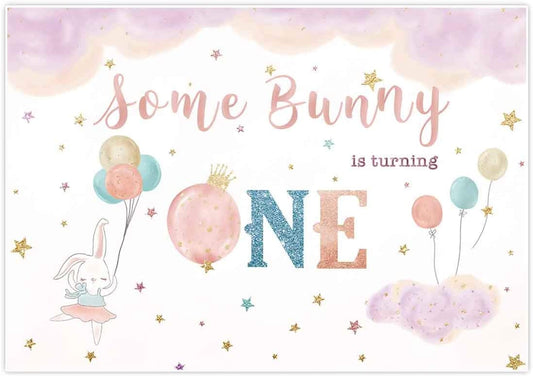 Some Bunny Is One Birthday Party Backdrop