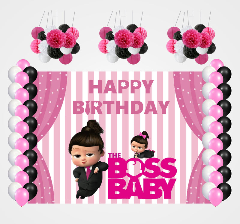 Boss Baby Girl Theme Birthday Party Complete Decoration Kit 