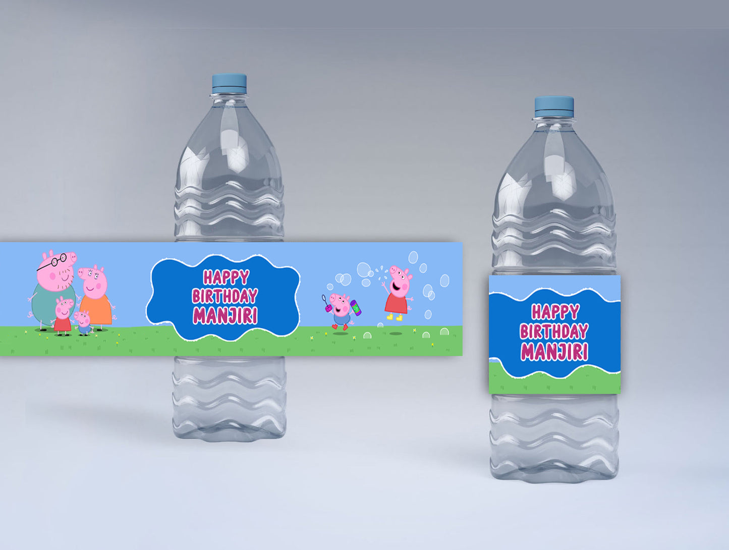 Peppa Pig Theme Water Bottle Labels