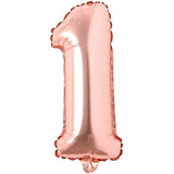 Rose Gold Digit Foil Birthday Party Balloon Number 1