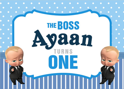 Personalize Boss Baby Birthday Party Backdrop Banner