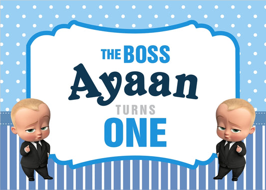 Personalize Boss Baby Birthday Party Backdrop Banner