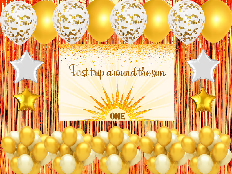 First Trip Around the Sun Theme Birthday Party Decorations Complete Set