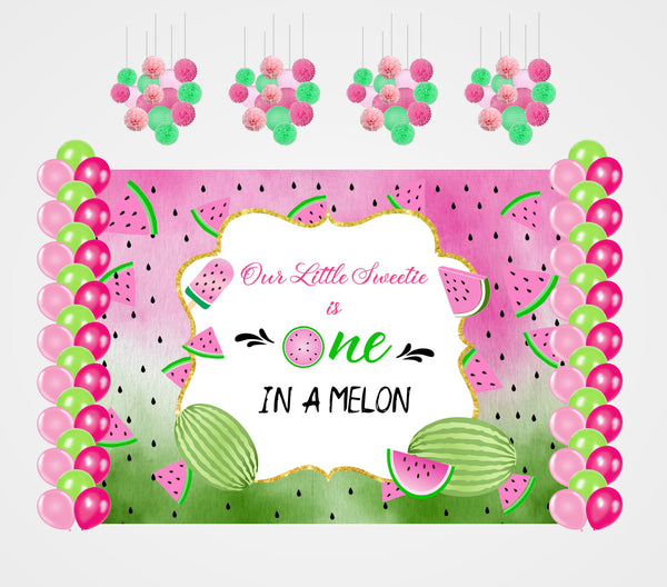 One In A Melon Theme Birthday Party Complete Decoration Kit