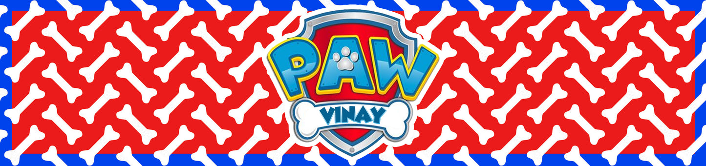 Paw Patrol Theme Birthday Party Water Bottle Labels