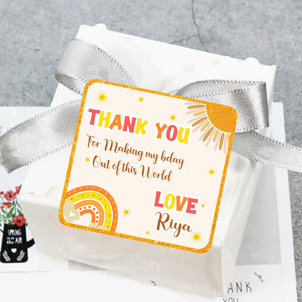 First Trip Around the Sun Theme Birthday Party Thank You Gift Tags