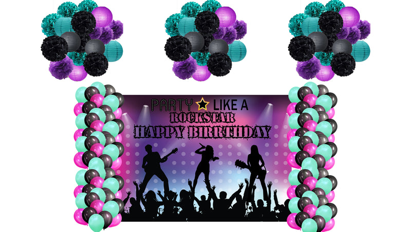 Rockstar Theme Birthday Party Complete Decoration Kit