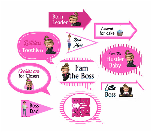 Boss Baby Girl Theme Birthday Party Photo Booth Props Kit