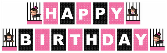 Boss Baby Girl Theme Birthday Party Banner for Decoration