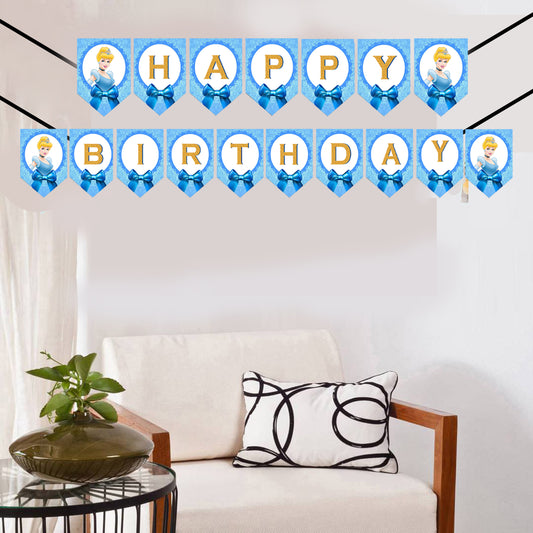 Cinderella Theme Birthday Party Banner for Decoration