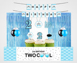 Two Cool Theme Birthday Complete Party Kit with Backdrop & Decorations