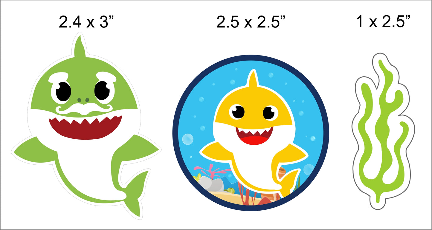 Baby Shark Theme Birthday Party Cupcake Toppers for Decoration