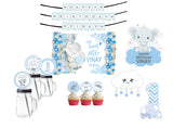 Elephant Theme Birthday Party Combo Kit with Backdrop & Decorations