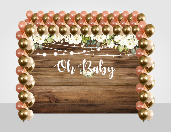 Oh Baby Party Decoration Kit with Backdrop & Balloons