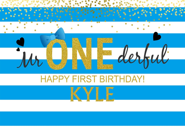 Personalize First Birthday Party Backdrop Banner