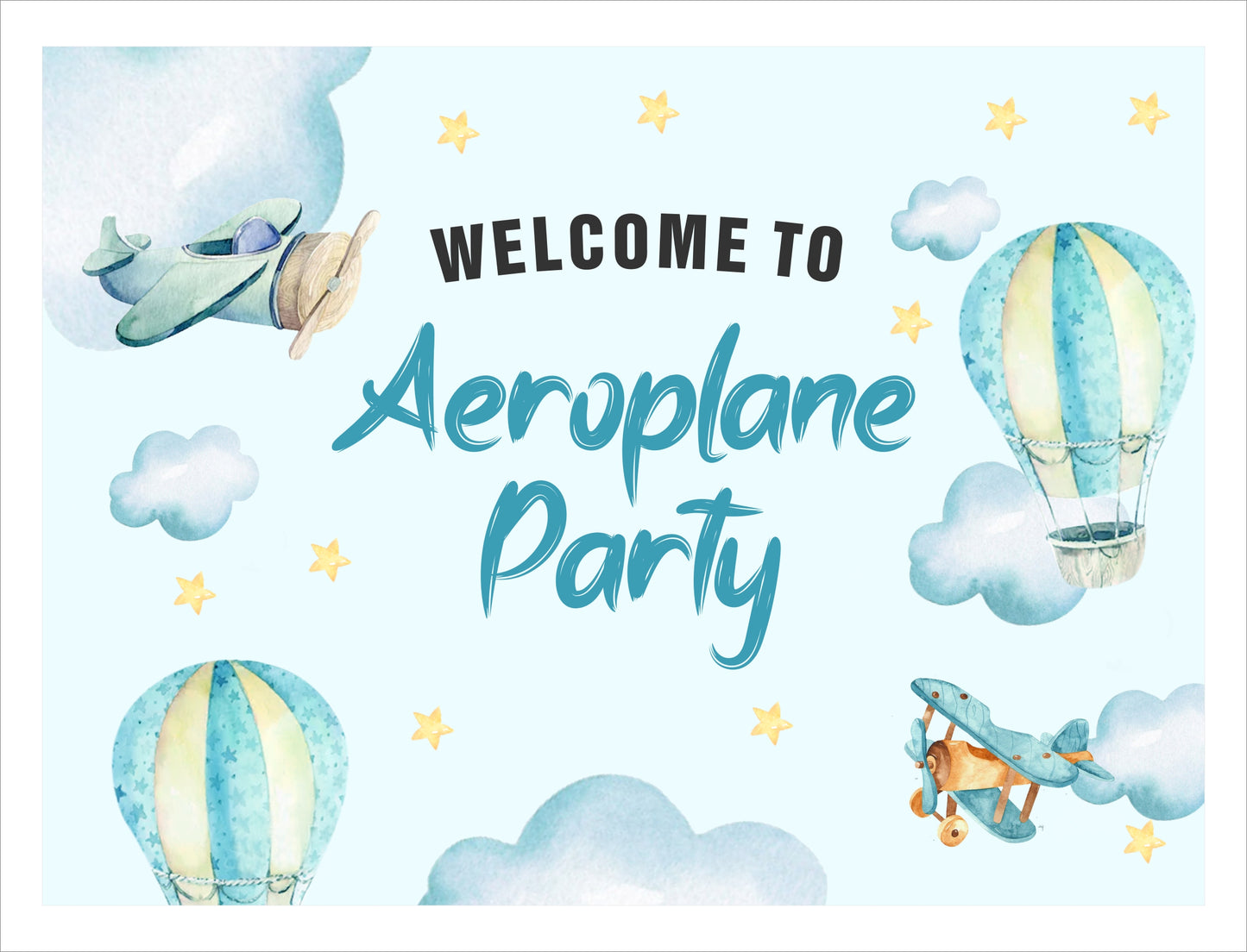 Airplane Party Theme Birthday Party Welcome Board