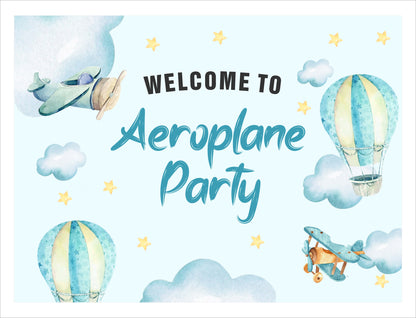 Airplane Party Theme Birthday Party Welcome Board