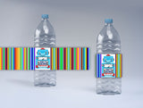 Robot Theme Birthday Party Water Bottle Labels