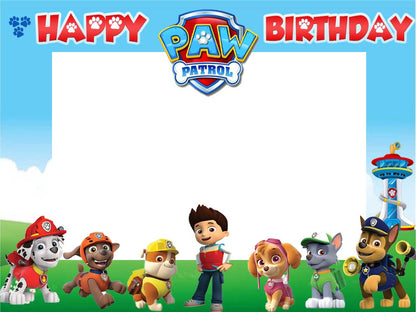 Paw Patrol Theme Birthday Party Selfie Photo Booth Frame