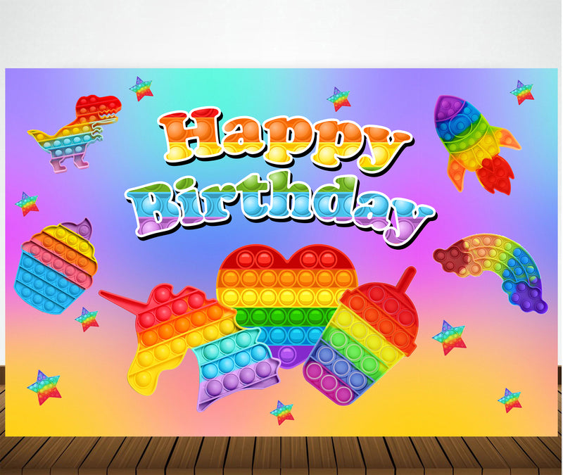 Pop It  Birthday Party Backdrop