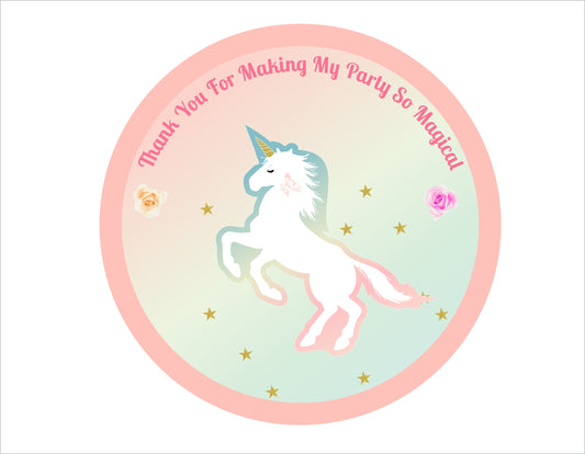 Unicorn Birthday Party Thank You Gift Tags