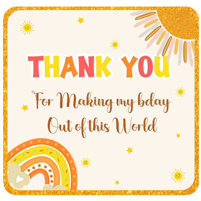 First Trip Around the Sun Theme Birthday Party Thank You Gift Tags