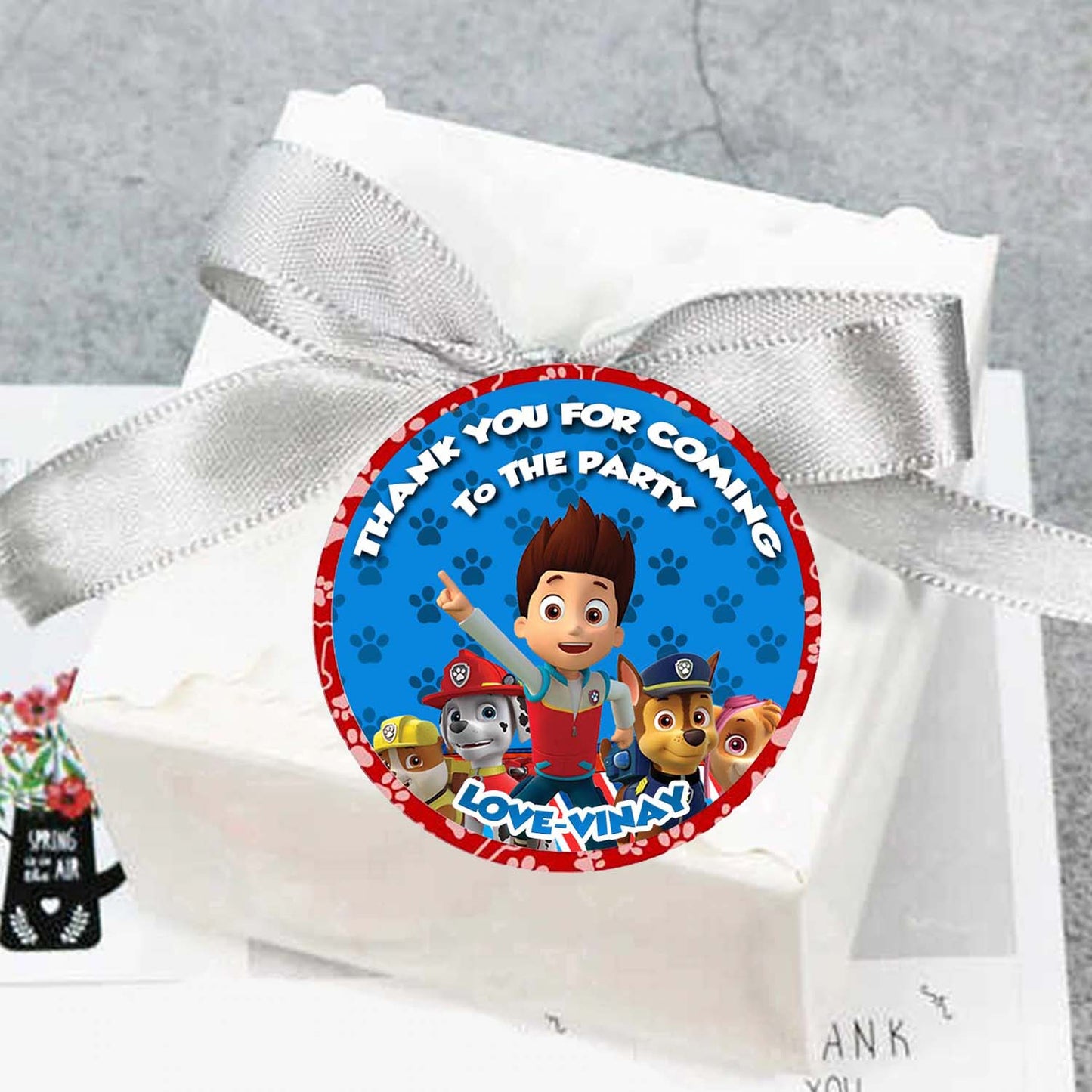 Paw Patrol Theme Birthday Party Thank You Gift Tags