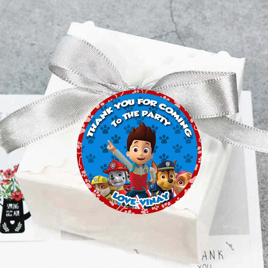 Paw Patrol Theme Birthday Party Thank You Gift Tags