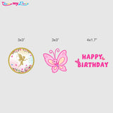 Butterflies & Fairies Theme Birthday Party Cupcake Toppers for Decoration