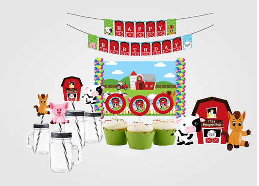 Farm  Animals Birthday Complete Party Kit