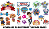 Paw Patrol Theme Birthday Party Photo Booth Props Kit