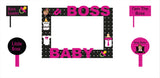 Boss Baby Girl Theme Birthday Party Selfie Photo Booth Frame & Props
