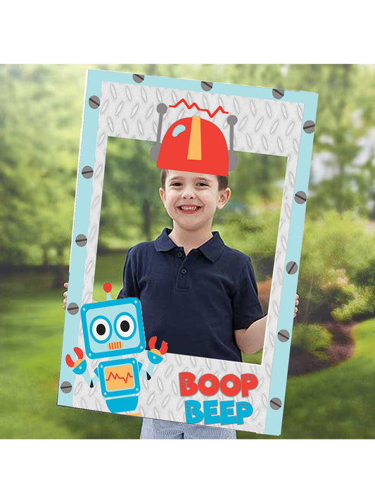 Robot Theme Birthday Party Selfie Photo Booth Frame
