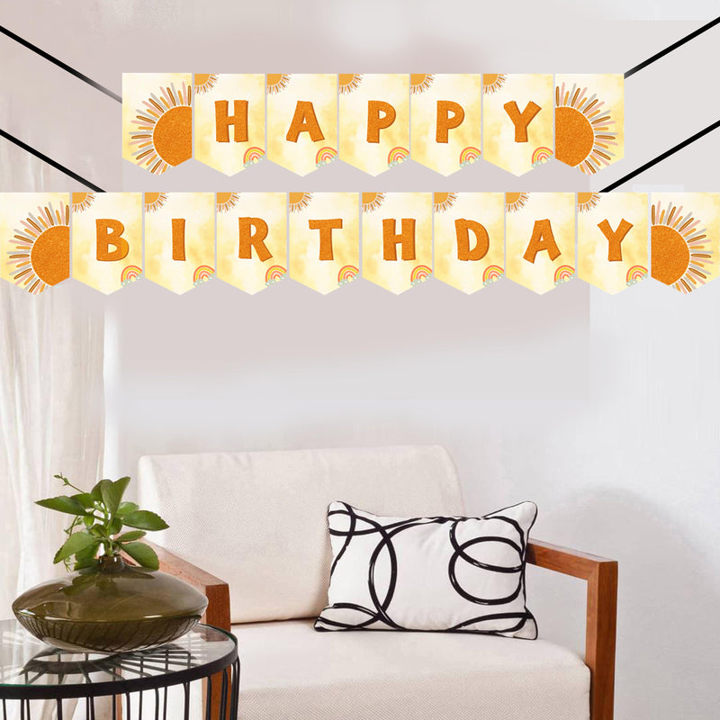 First Trip Around the Sun Theme Birthday Party Banner for Decoration