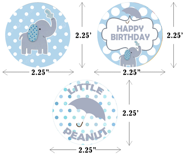 Elephant Theme Birthday Party Cupcake Toppers