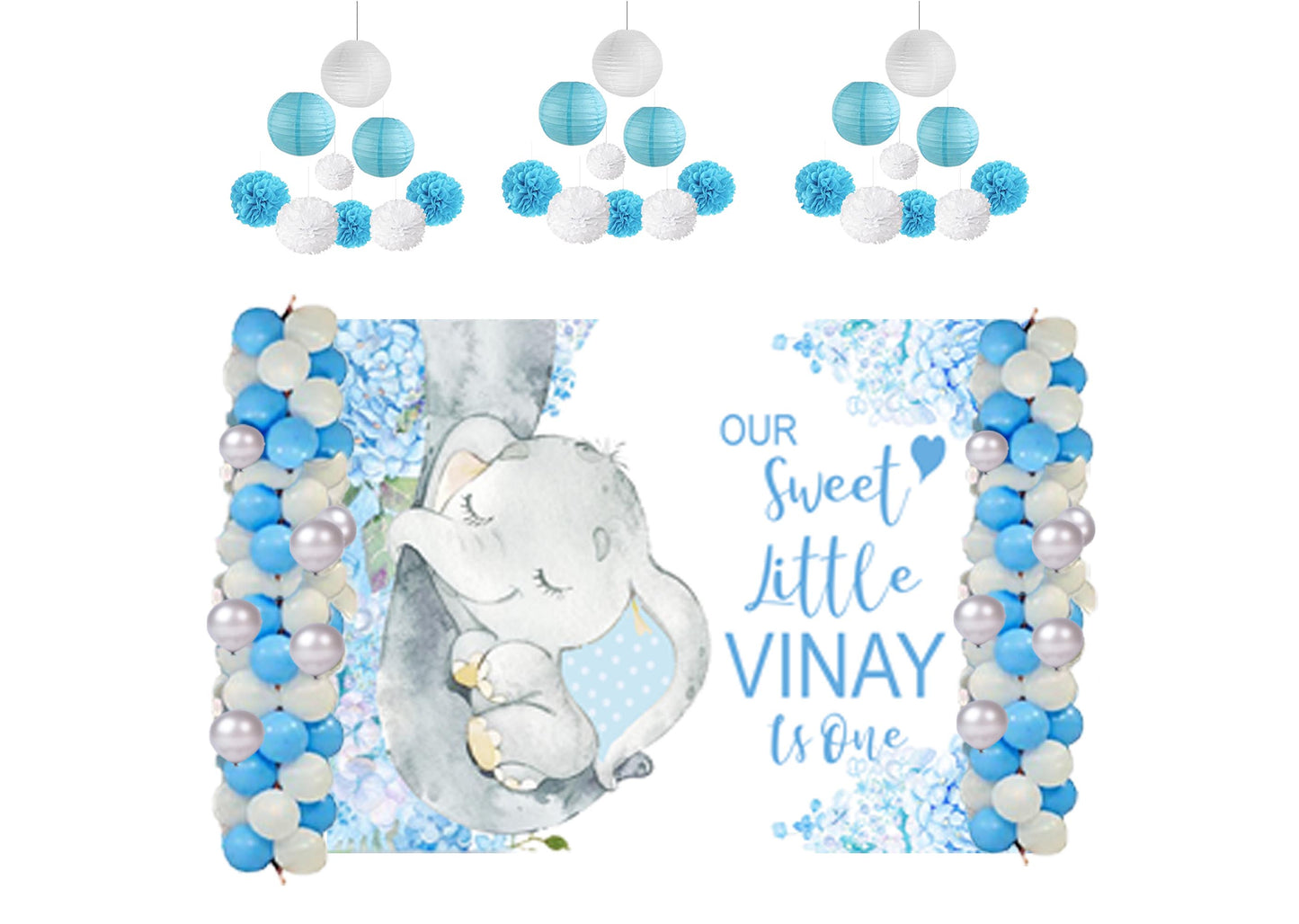 Elephant Theme Birthday Party Complete Decoration Kit